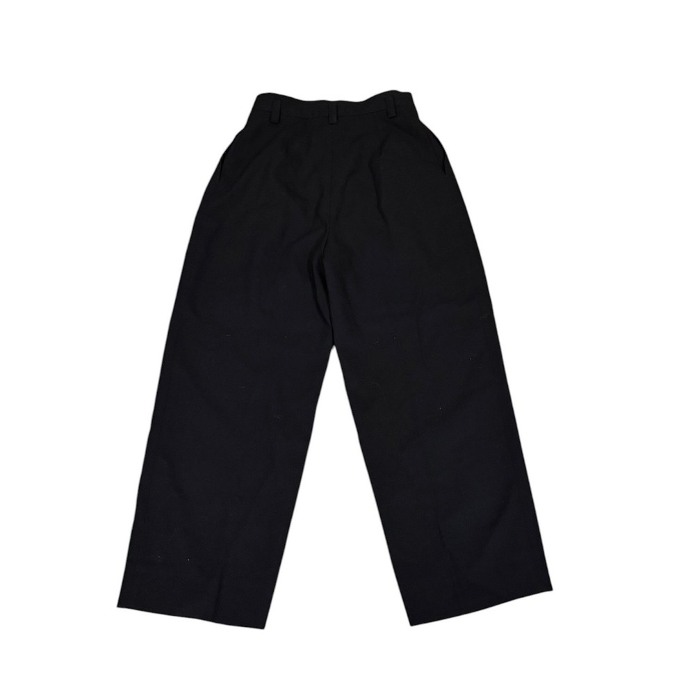 Vtg Jane Justin Black Wool Pleated High Waist Wide Leg Trousers Japan 6 fit sz 2